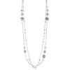 FULU AUTUMN Women's Statement Necklace Long Pearl Necklace Silver Chain