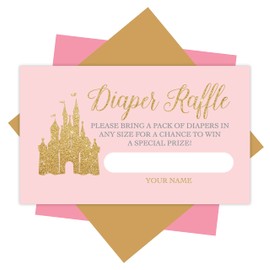 Hadley Designs 25 Baby Shower Diaper Raffle Tickets For Baby Shower Girl - Princess Baby Shower Games For Girls, Baby Raffle Tickets, Baby Shower Invitation Inserts, Baby Shower Ideas
