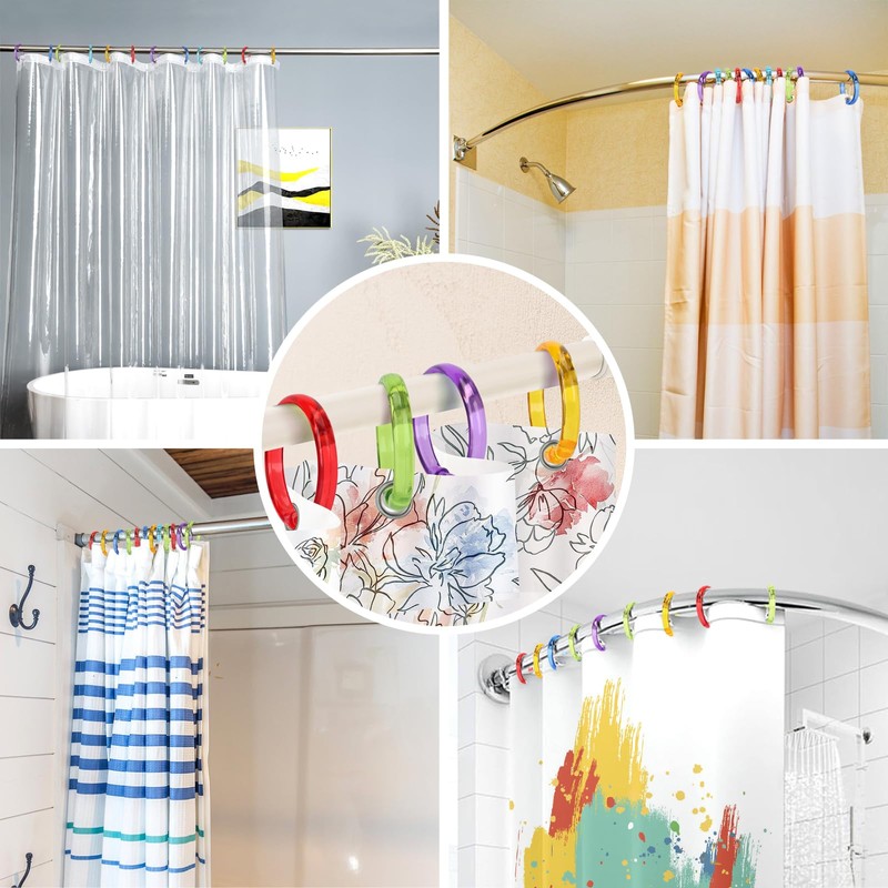 Premium Plastic Shower Curtain Rings Shower Curtain Hooks Gliding on