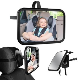 TOCOZOC Espejo Retrovisor de Bebé para Auto, Rotación de 360 Grados Espejo de Observación para Bebés, Espejo Asiento Coche Bebe, Panorama claro, Corre