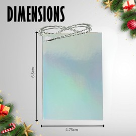 Christmas Silver Foil Gift Tags with String (20Pcs) for Presents, Luxury Gifts DIY Tag, Gift Labels for Xmas, Decorative Hanging Blank Label – Kraft Paper for Birthday, Crafts, Wrapping Size-6.5cm