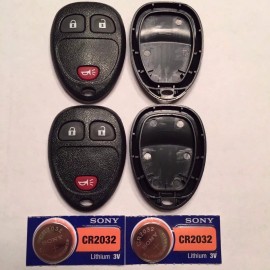 Aftermarket 2 New Keyless Remote Shell Cases Pads + CR2032 Batteries KOBGT04A 15777636