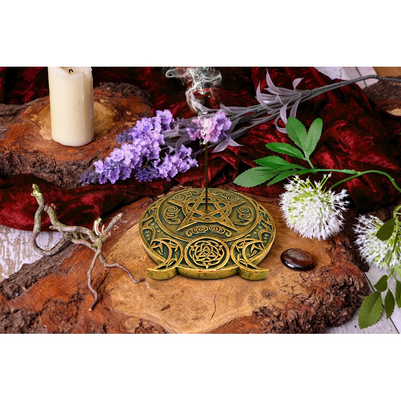 Nemesis Now Triple Moon Gold Incense Burner 5.4"