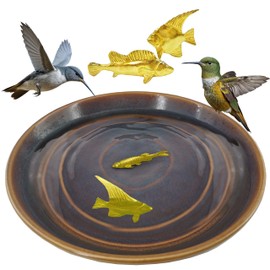 2 Pcs Bird Bath Purification Disk Copper Bird Bath Water Cleaner Fish Shape, Reinforced 99.99% Pure Copper Cleaning Disk for Water Physical Safe Clean， Fit for Outdoor Birdbaths, Cat and Dog Pet Bowl