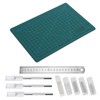 Carving Hobby Knife Kit Cutting Mat Handle Blades Ruler Art