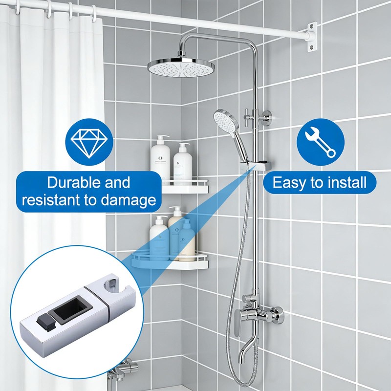 Handheld Shower Head Slider Holder for 18x30mm Rectangular Riser Rails