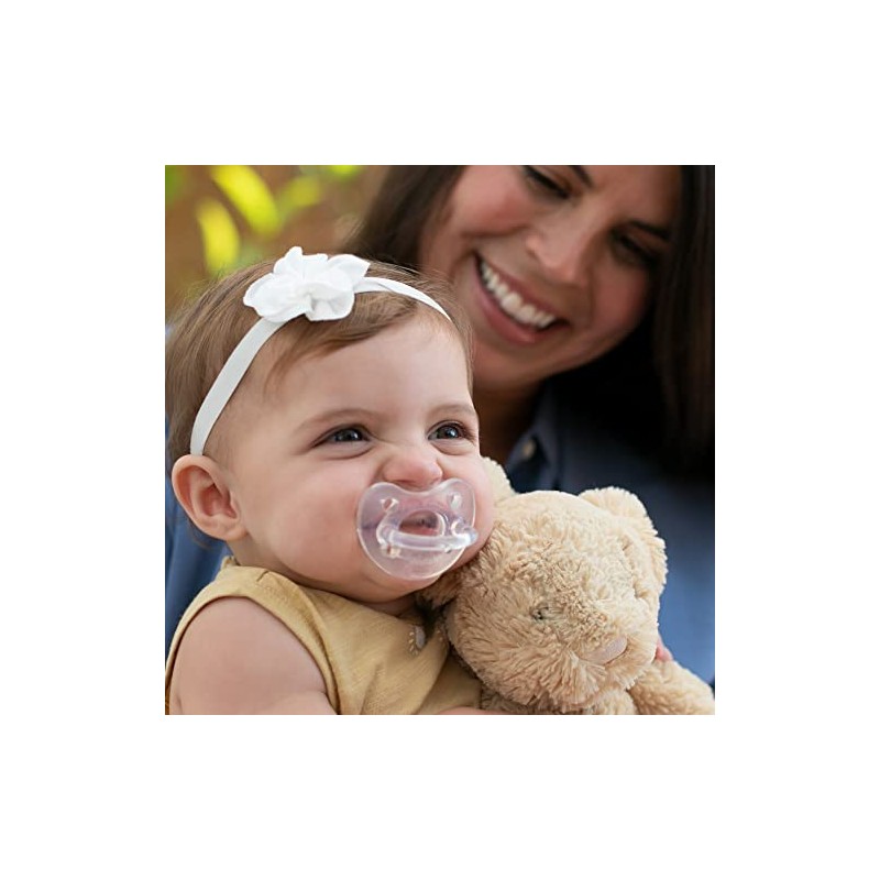 Chicco Chupete de silicona suave, Transparente, 0-6 Month