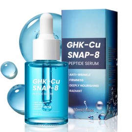 GHK-Cu SNAP-8 Peptide Serum | with Copper Peptide and Hyaluronic Acid for Anti-Aging, Fine Lines, Wrinkles, Firming, Deep Hydration & Skin Elasticit, 1 fl.oz