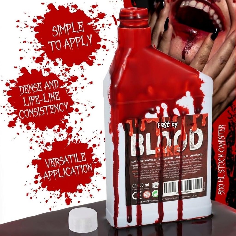 Halloween Fake Blood 500 ml I Washable I for Skin,