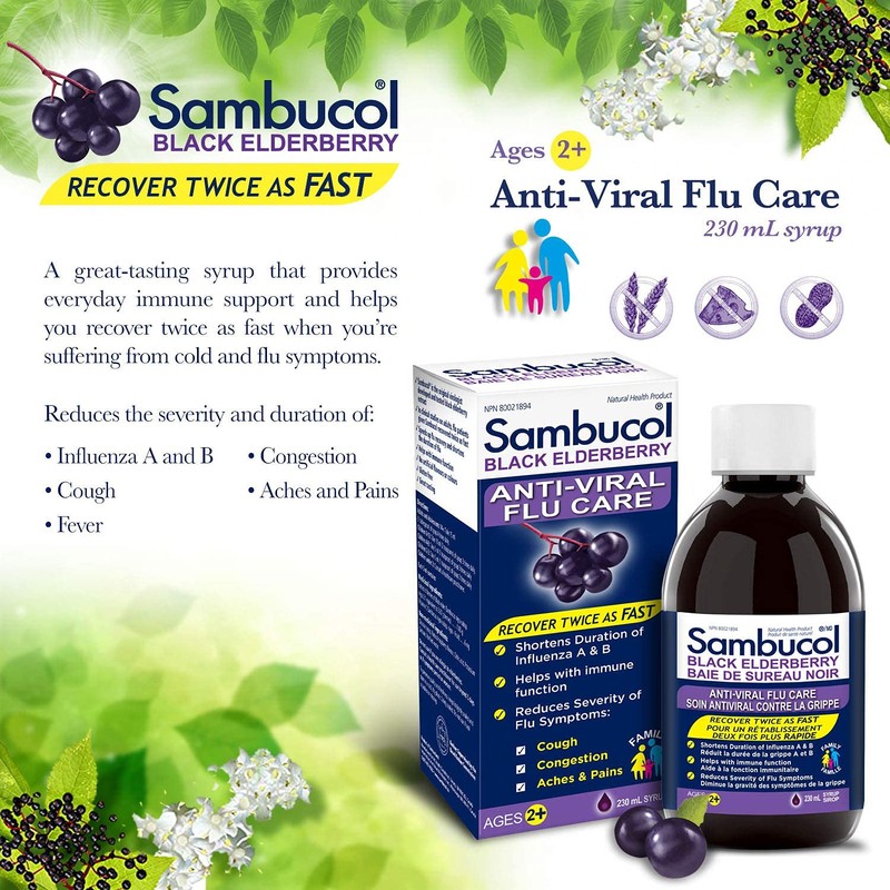 Sambucol Black Elderberry Anti-Viral Flu Care | Quickly Relieves Cold