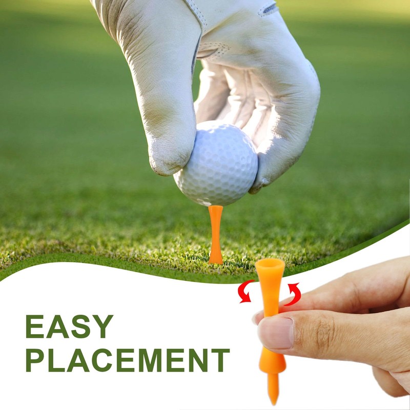 Pack of 100 Orange Golf Tees, 70 mm Plastic Golf