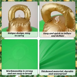 KAHEIGN 2Pcs Giant Inflatable Christmas Balls, 60CM Red Green Blow Up Decoration Ball PVC Inflatable Holiday Ornament for Christmas Indoor Outdoor Home Garden Lawn Yard Porch Decoration