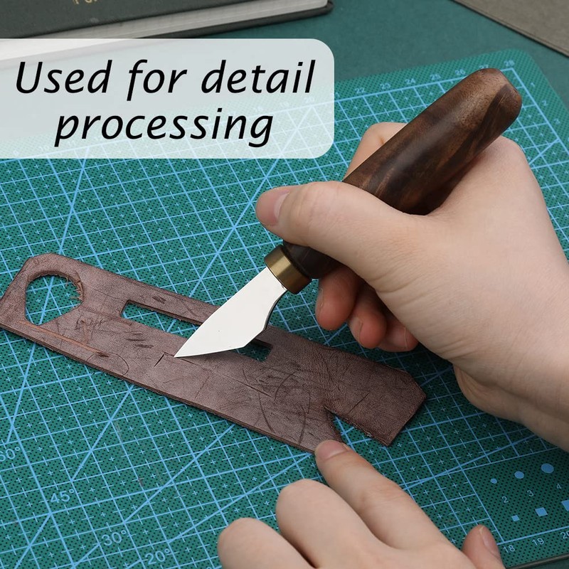 DIUDUS Leather Cutting Knife, Bevel Head Leather Skiving Knife with
