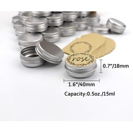 31pcs 0.5oz/15ml Sliver Aluminum Tin Jar with Screw Lid and Blank Labels