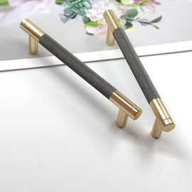 2 Pack Cabinet Handles, Gold Modern Handles, Furniture Handles, 128 mm, Hole Spacing, Door Handles, Kitchen Drawer Handles, Vintage Handles for Kitchen Cupboards, Chest of Drawers (golden grey)