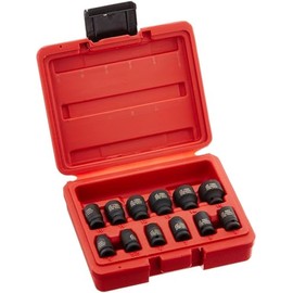 KBOISHA 3/8 Inch Drive Magnetic Socket Set,12-Piece Metric 8mm-19mm CR-MO Impact Socket Set with Heavy Duty Storage Case