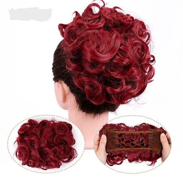 Curly Combs Clip In Hair Bun Extensions Easy Stretch Chignon