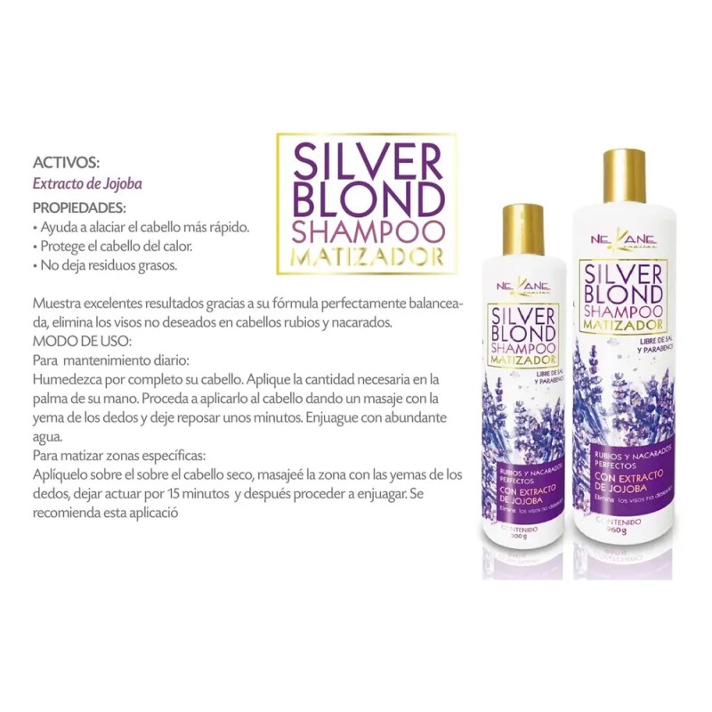 Max Silver Shampoo Neutraliza Matizador 960ml Nekane Capilar