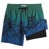 MaaMgic Mens Swim Trunks with Compression Liner 2 in 1