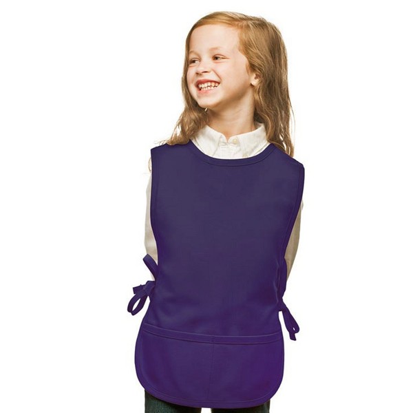 Purple Kids Art Smock, Cobbler Apron, Poly/Cotton Twill Fabric (Regular)