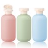 Wanmu 3 Pcs Plastic Squeeze Bottles, 6.8oz Larger Empty Travel