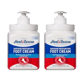 Heal&Rescue Heel Rescue Crema para Pies Botella de 16 Onzas, Paquete de 2, para Piel Agrietada, Callosa o Reseca