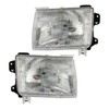 TRQ 2 Piece Headlight Assembly Set Chrome Bezel Driver &