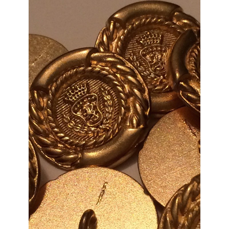 All Metal Gold Tone Shanks w/ Crown/Leaf Pattern - .75"