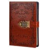 NectaRoy Lockable Diary Lock Journal, PU Leather Cover Writing Notebook