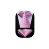 HISDERN Men's Pink Plaid Ties for Wedding Party Woven Necktie