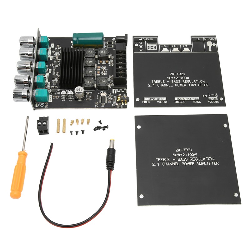 2x50W Bluetooth 5.0 Stereo Sound Receiver Amplifier Board 2.1Channel Subwoofer