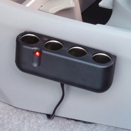 Tsuchiya Yac PZ-727 Car Supplies, Socket Distributor, 4 Row Separate Sockets, Cord Type, Length 7.1 x Width 5.1 inches (18 x 13 cm)
