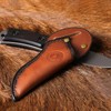 Leather Angled Draw Knife Sheath 2inch Belt Loop Fixed Blade