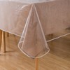 Pioggia Clear Heavy Duty Vinyl Tablecloth with Sewn Finished Edges