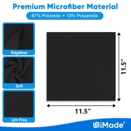 UNIMADE Microfiber Cleaning Cloth, 200 Pack Microfiber Towels for Cars Reusable Shop Rags Bulk Lint Free Cleaning Towels for Car Kitchen Automotive Bar Mechanic Restaurant Garage, 11.5"x 11.5", Black