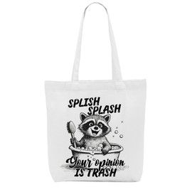 Cute Funny Gifts Gag Sarcastic Raccoon Gifts Canvas Tote Bag for Women Girls Mom Best Friend Boss Raccoon Lovers Birthday Christmas Friendship Beach Bag Reusable Grocery Bags for Shopping Work