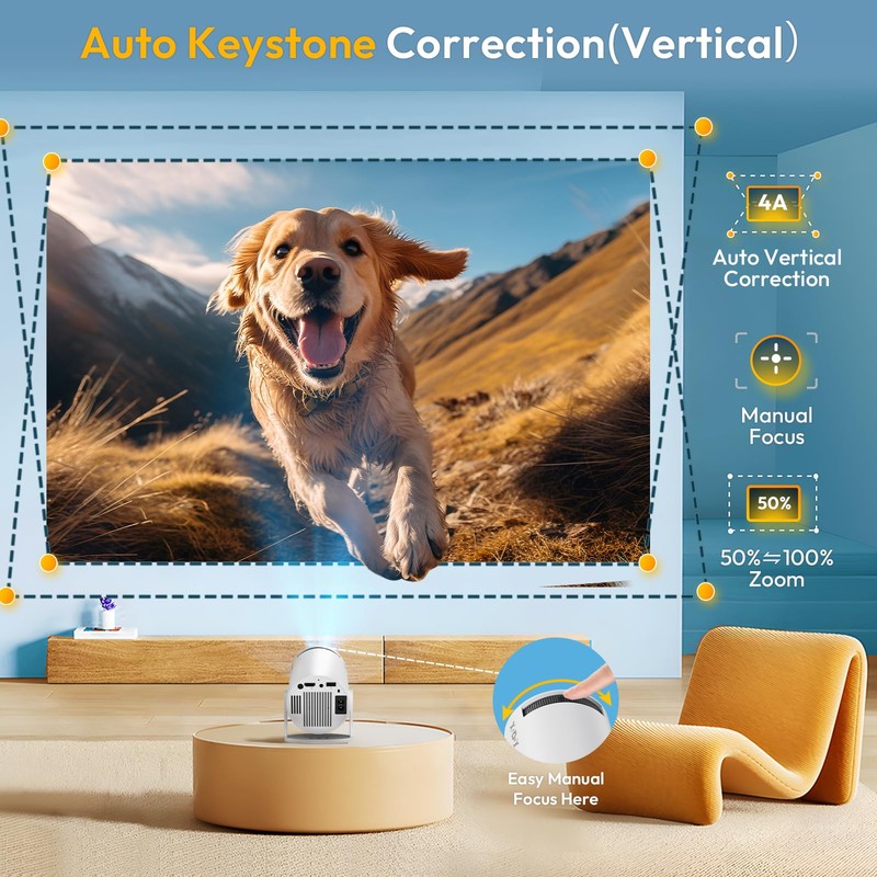 Smart Mini Projector WiFi6 Bluetooth 5.0 - XGODY Gimbal 3