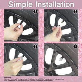 Bling Tire Valve Stem Caps 4 Pack Crystal Tire Caps Shinny Rhinestone for Women, Wheel Tire Valve, Car Accessories Universal for Cars, Trucks, SUV and Motorcycles-White