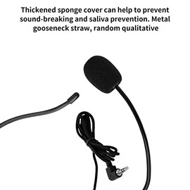 EBTOOLS Micrófono de Condensador con Cable montado en la Cabeza de 3.5 mm Mic, Longitud del Cable Flexible 3,44 pies, para Altavoces, Amplificador de Voz