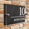 Badgemaster Layered Glass Effect Modern Anthracite Acrylic House Number Sign