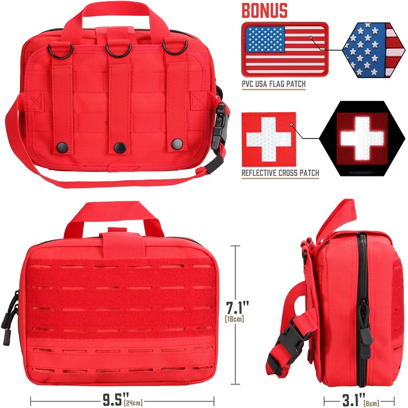 LIVANS Tactical Molle Medical Pouch of Upgraded Size, First Aid