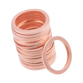 A ABSOPRO Copper Crush Washers Flat Sealing Gaskets Rings M14 x 18mm x 1.5mm (Set of 20)
