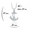 SAGA GIOIELLI® Men's Stainless Steel Anchor Chain, Alloy Steel