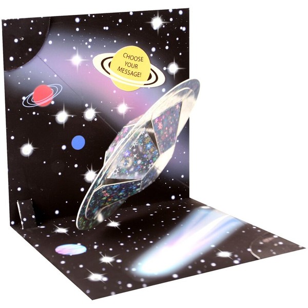 Up With Paper Outer Space with Light 3D Pop Up Multi Occasion Greeting Card