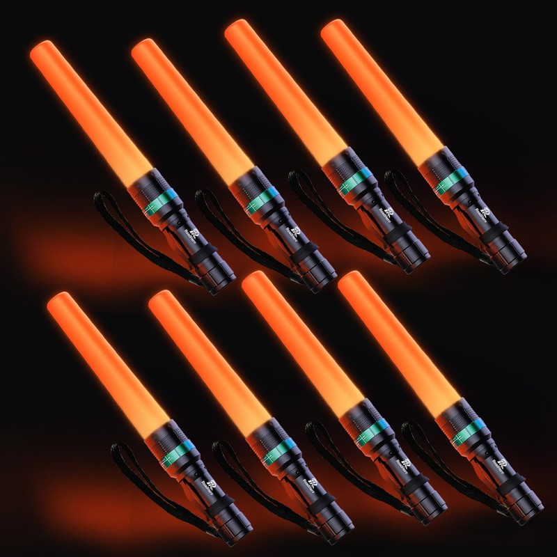 RoadHero 8 Pieces 11 Inch Traffic Wand with Strobe Modes