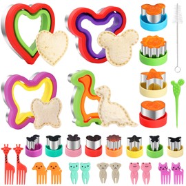30 Pcs Sandwich Cutter and Sealer Set,Uncrustable Sandwich Cutter,Sandwich Cutters for Kids Lunch, Decruster Sandwich Maker,Vegetable Cutter Shapes,Bread Cookie Cutters for Kids Lunchbox and Bento Box