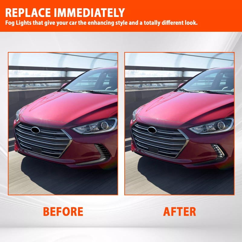WenQi For 2016-2018 Hyundai Elantra LED DRL Turn Signal Night