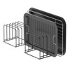 KORRTFID Kitchen Cabinet Organizer, Steel Cookware Holder, Divided Holder with