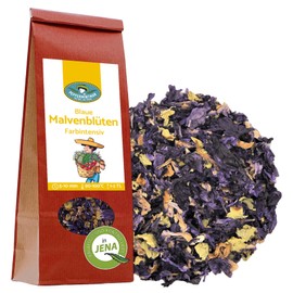Blue Mauve Flowers for Herbal Tea - Tea Dyes Blue for 1-5 Minutes - PeppermintMan - Paper Bag (300g)
