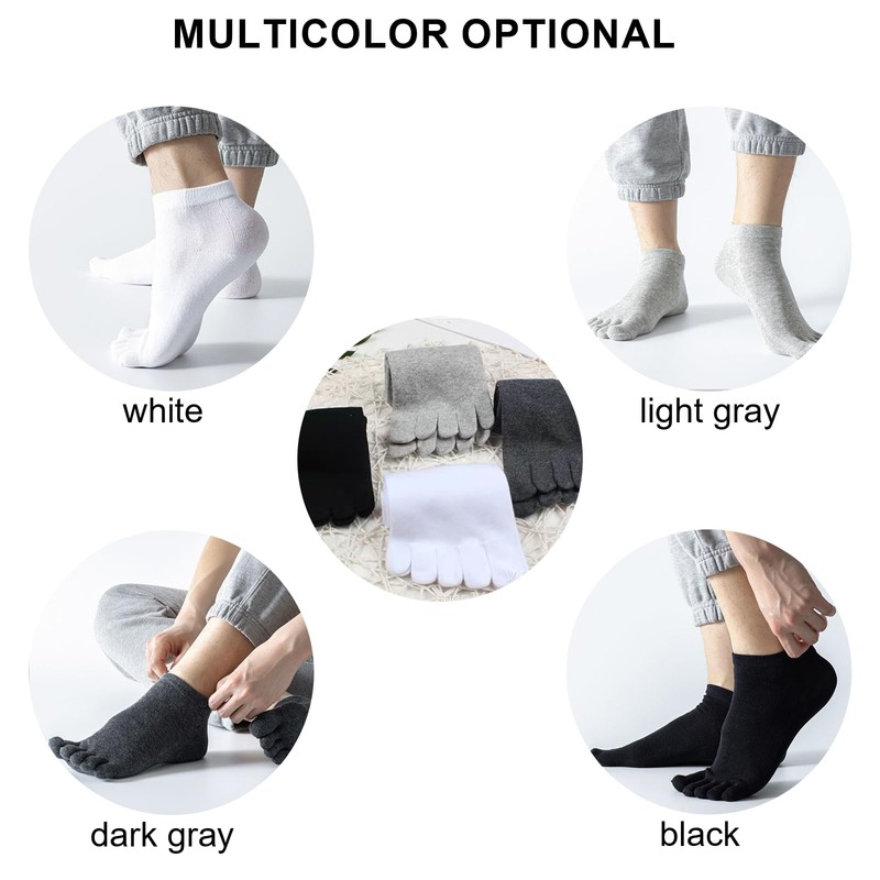 ProChosen Men's Cotton Toe Socks Five Finger Socks Low Cut